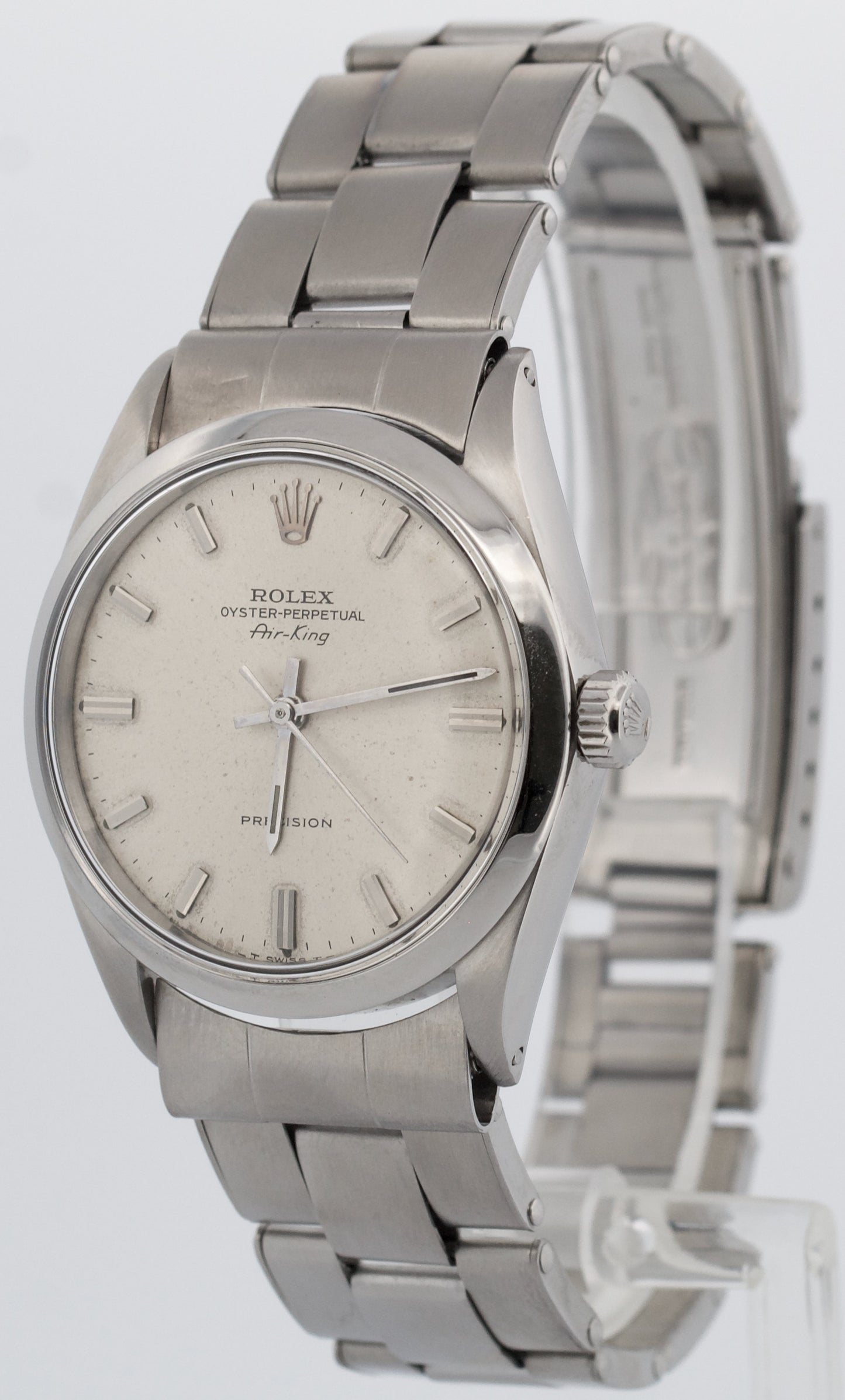 Rolex Oyster Perpetual Air-King Precision SILVER Stainless Steel 34mm 5500 Watch