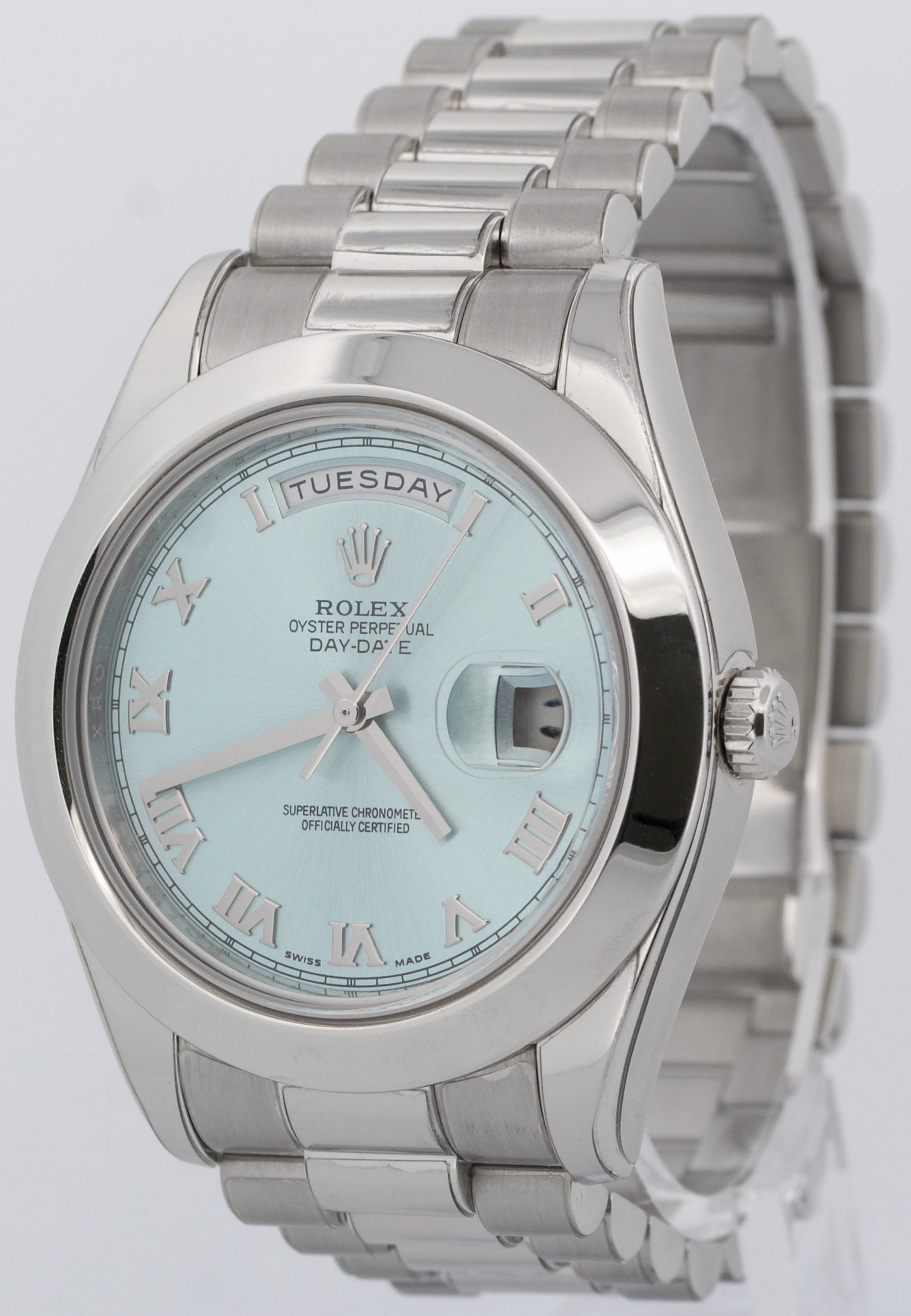 2021 PAPERS Rolex Day-Date Presidential GLACIER BLUE 41mm Platinum 218206 BOX