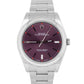 MINT PAPERS Rolex Oyster Perpetual Red GRAPE 39mm 114300 Steel Purple Watch BOX