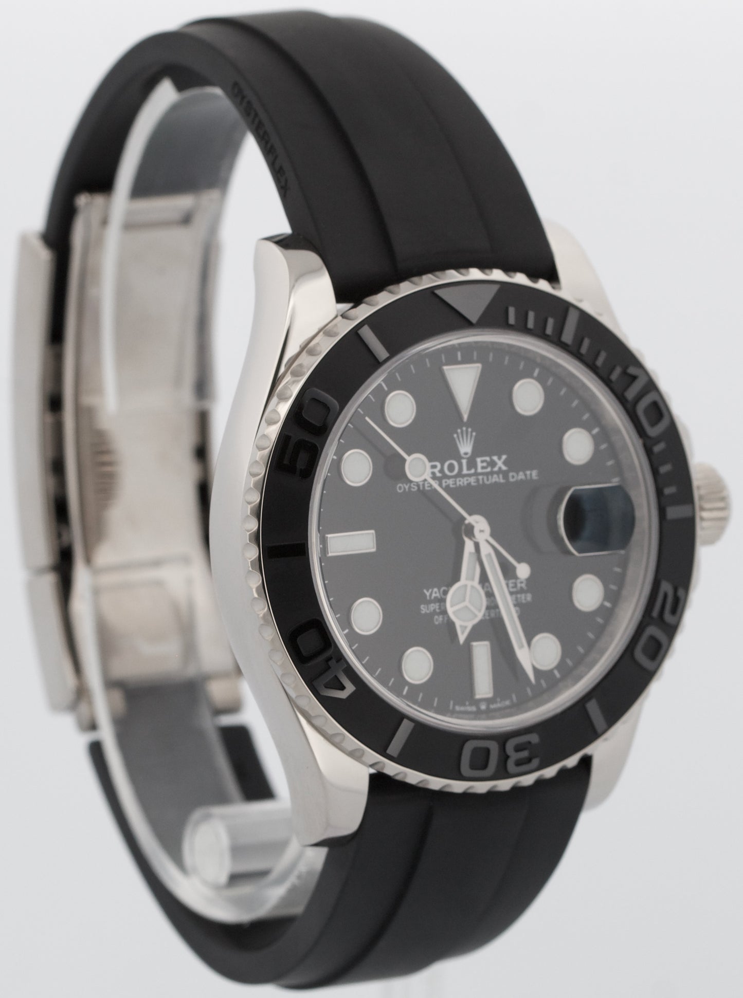 2021 PAPERS Rolex Yacht-Master 18K White Gold Oysterflex Black 42mm 226659 BOX