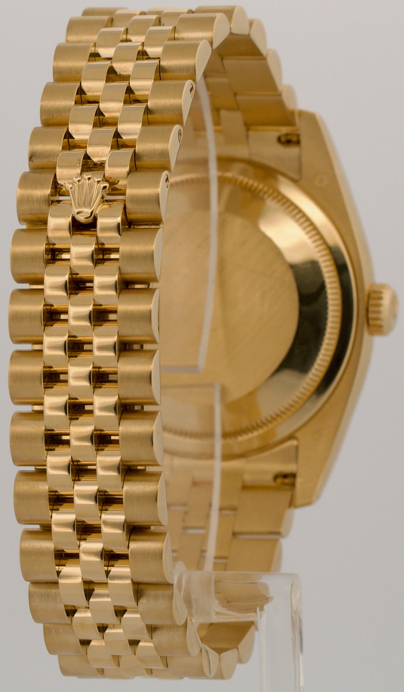 2008 PAPERS Rolex DateJust 36mm CHAMPAGNE 18K Gold Jubilee REHAUT 116238 BOX