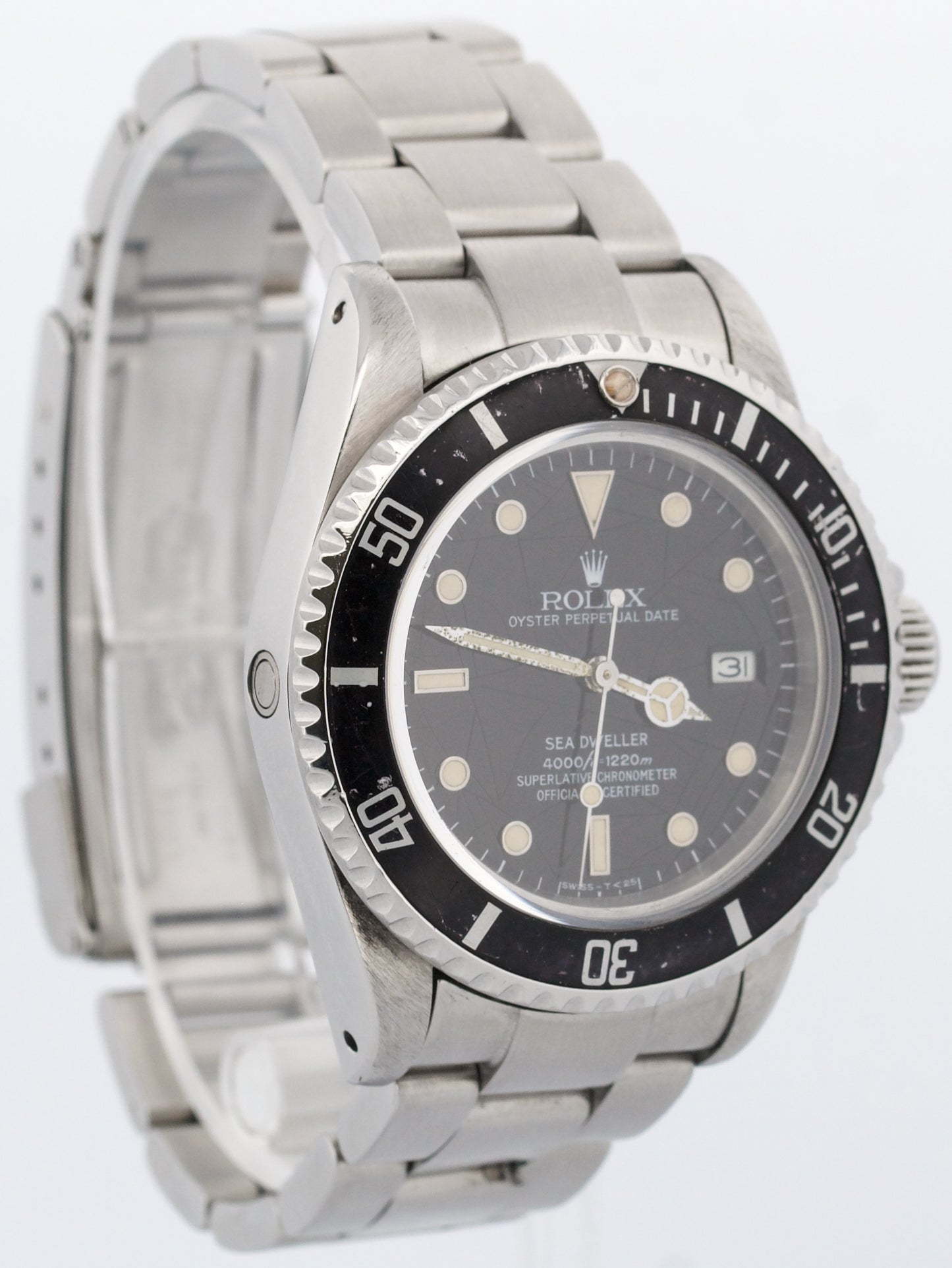 PAPERS Rolex Sea-Dweller 40mm SPIDER DIAL Black Steel PATINA Watch 16660 BOX