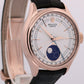 Rolex Cellini Moonphase WHITE 18K Rose Gold LEATHER Automatic Everose 39mm 50535