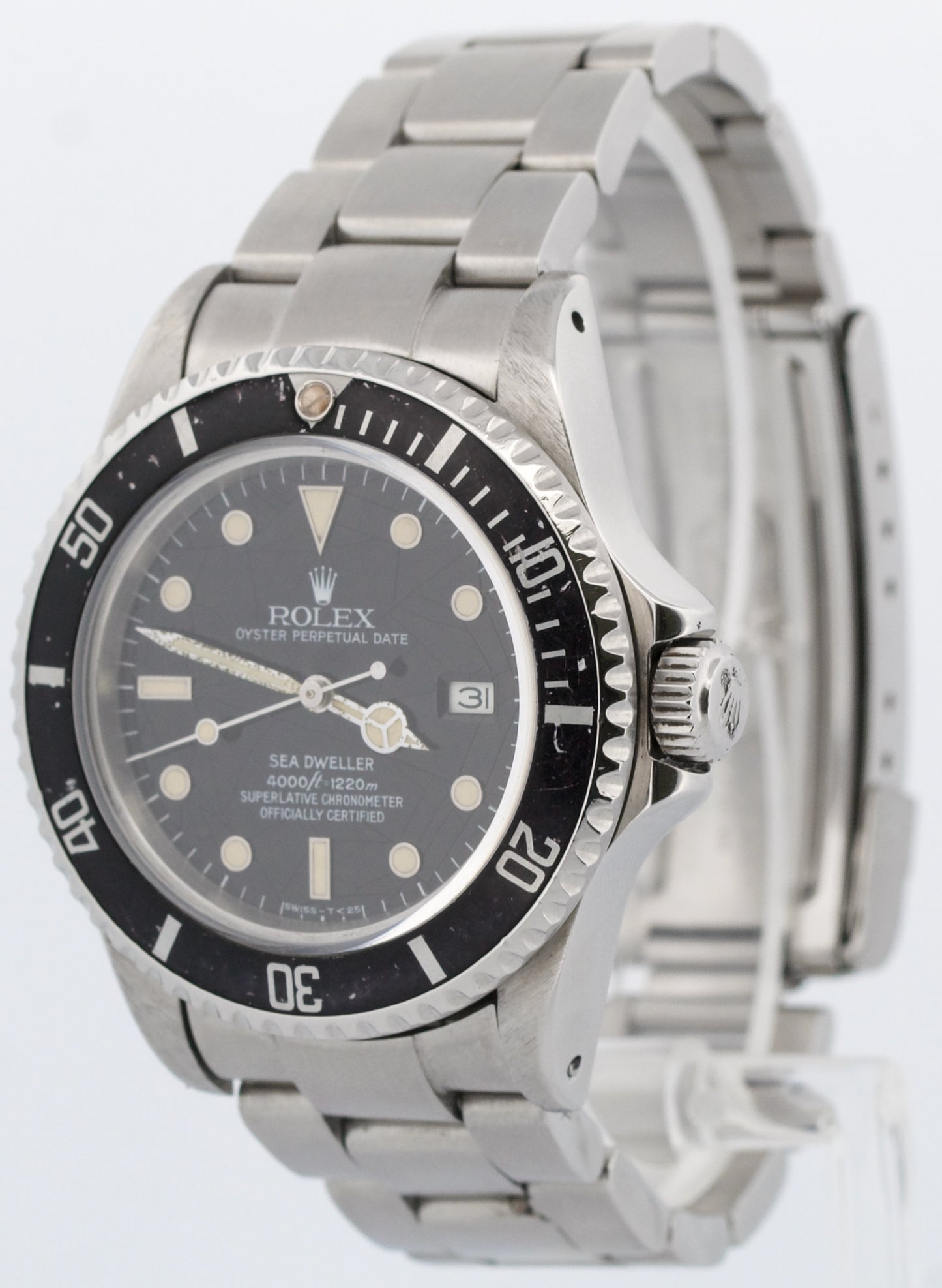 PAPERS Rolex Sea-Dweller 40mm SPIDER DIAL Black Steel PATINA Watch 16660 BOX