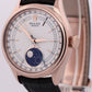 Rolex Cellini Moonphase WHITE 18K Rose Gold LEATHER Automatic Everose 39mm 50535