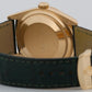 Rolex Day-Date 36 GREEN 18K Yellow Gold FLUTED Leather 36mm 118138 Watch
