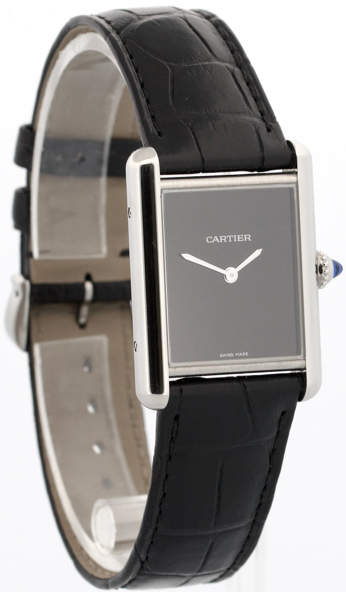 2023 Cartier Tank Must WSTA0072 4323 Black Quartz 33x25mm Leather Box Papers