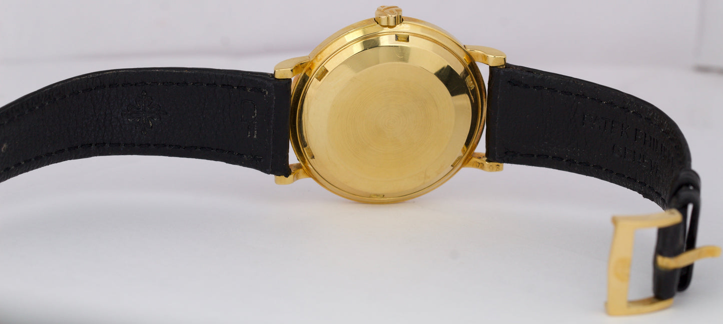 VINTAGE Patek Philippe Calatrava 35mm 18K Yellow Gold Ivory Leather 3429 Watch