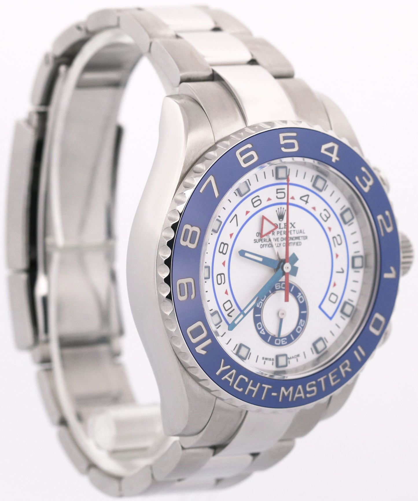 2016 PAPERS Rolex Yacht-Master II 44mm BLUE HANDS Steel Ceramic White 116680 BOX