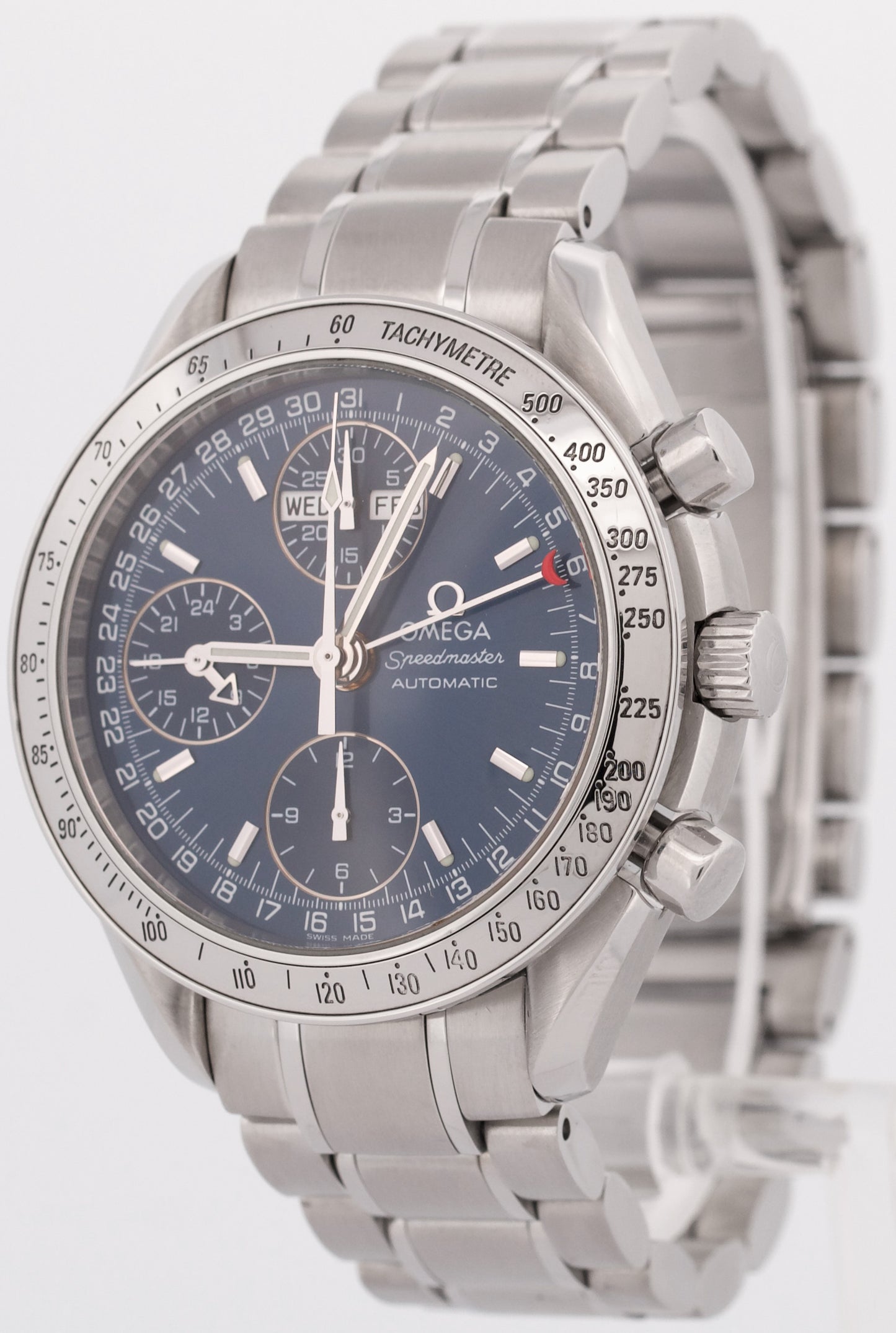 Omega Speedmaster Day-Date Triple Calendar BLUE Steel Automatic 39mm 3521.80.00