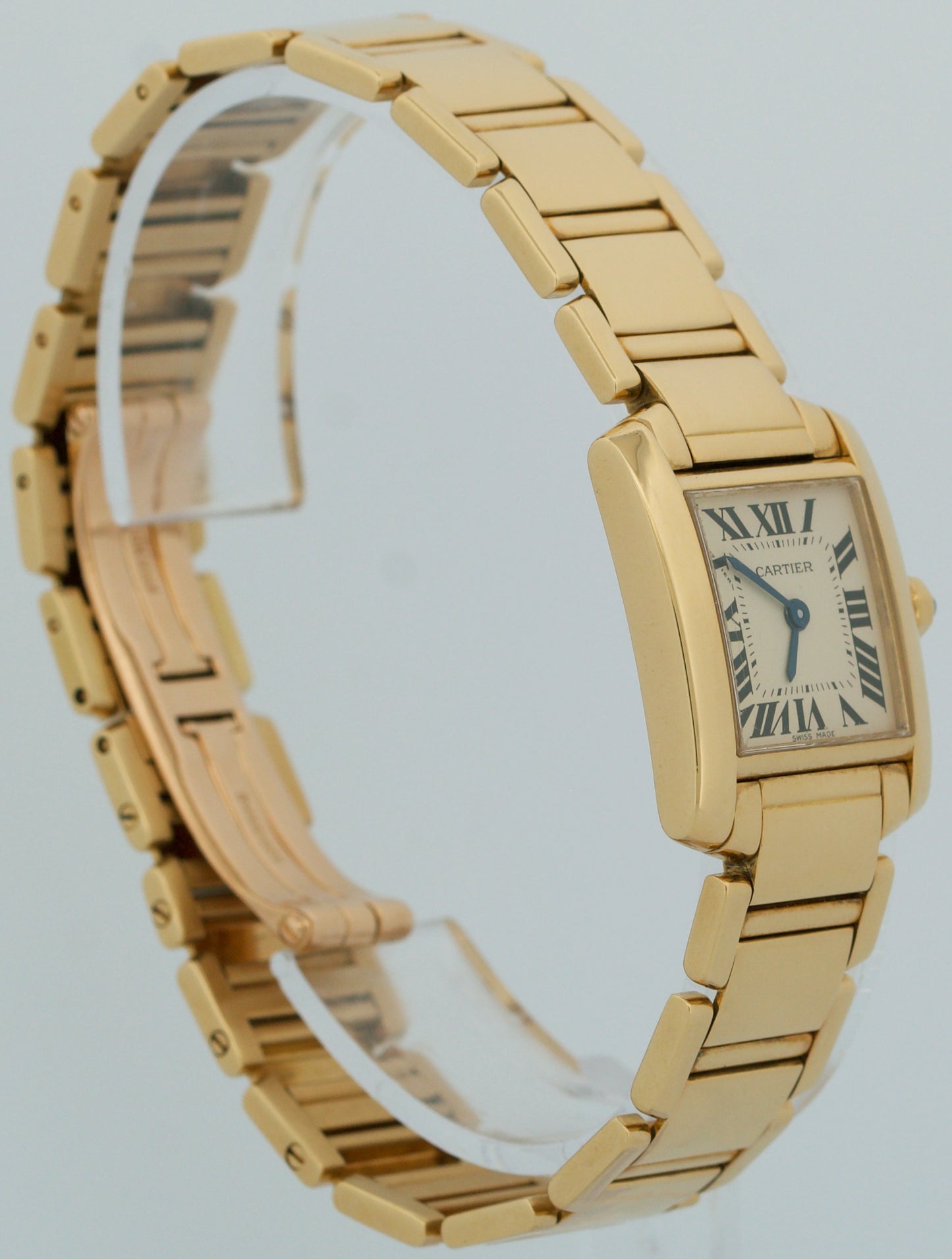 Ladies Cartier Tank Francaise IVORY 18K Gold 25mm Quartz W50002N2 1820 Watch