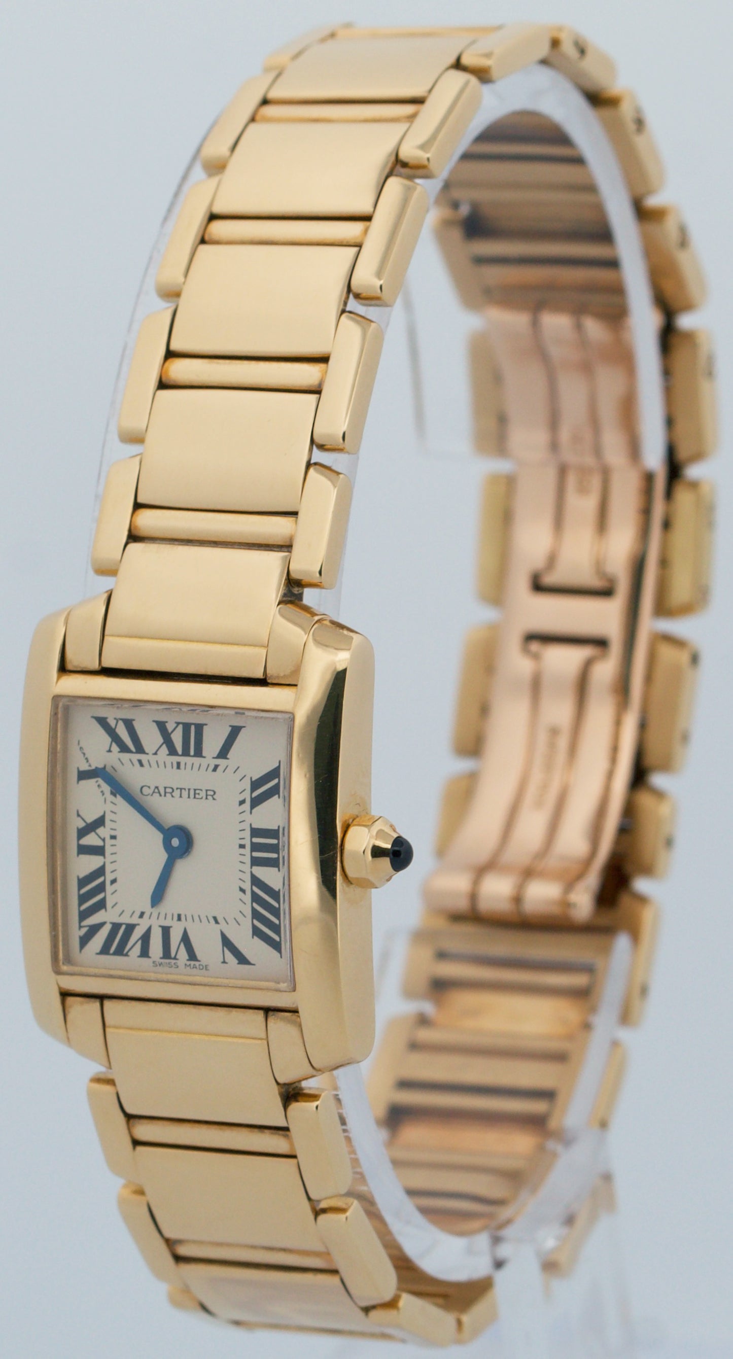 Ladies Cartier Tank Francaise IVORY 18K Gold 25mm Quartz W50002N2 1820 Watch