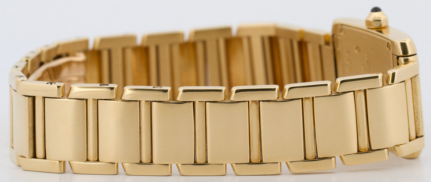Ladies Cartier Tank Francaise IVORY 18K Gold 25mm Quartz W50002N2 1820 Watch