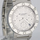 MINT Bulgari Chronograph 38mm BB38SSCH Date Stainless Automatic Silver Watch