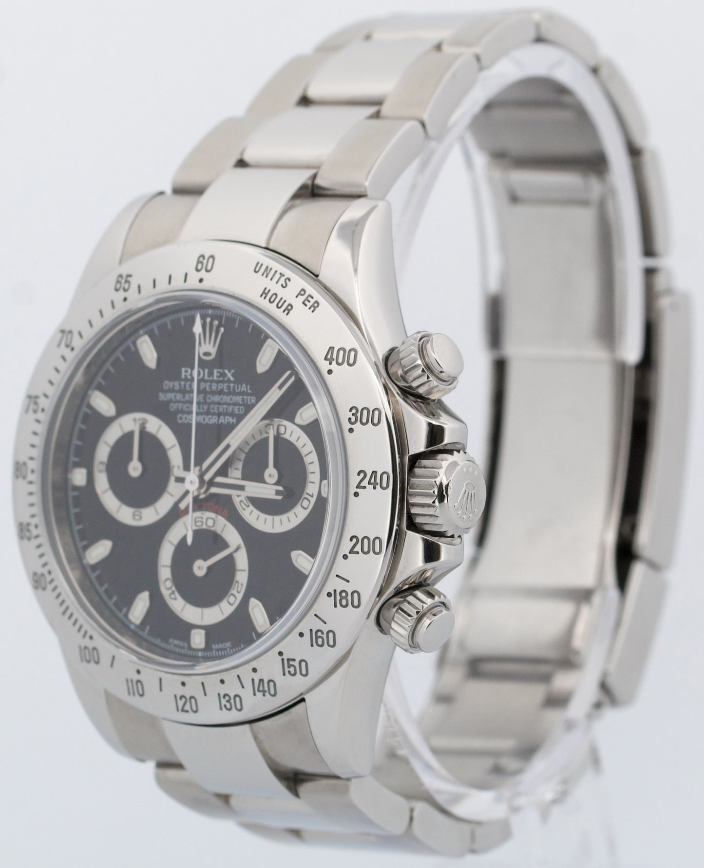 Rolex Daytona Cosmograph Black RANDOM SERIAL Stainless 40mm BLUE LUME 116520