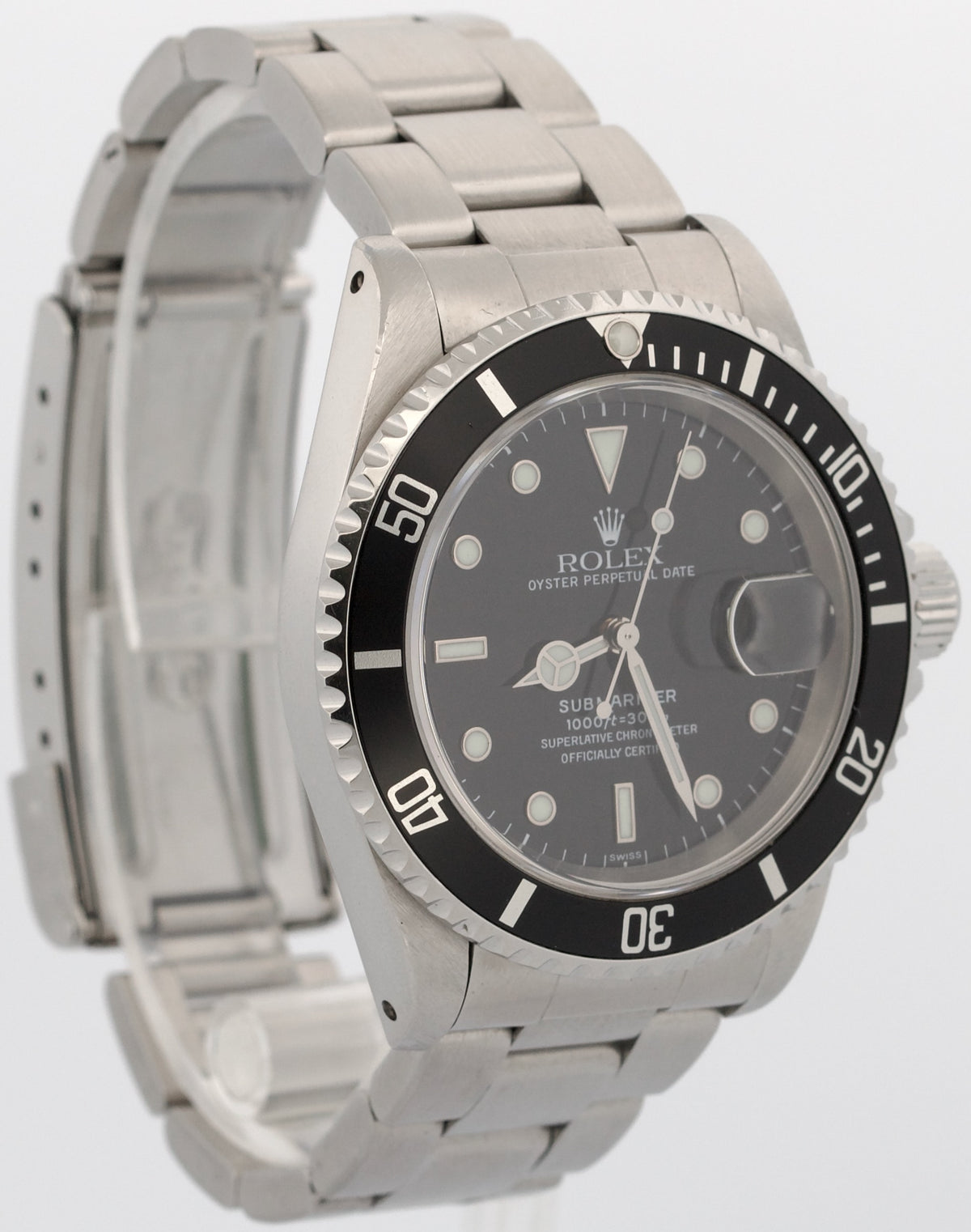 1999 Rolex Submariner Date 16610 Black Swiss Only Steel 40mm Watch Box Papers