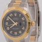 PAPERS Rolex Datejust II BLACK ARABIC 18K Gold Steel OYSTER 41mm 116333 BOX