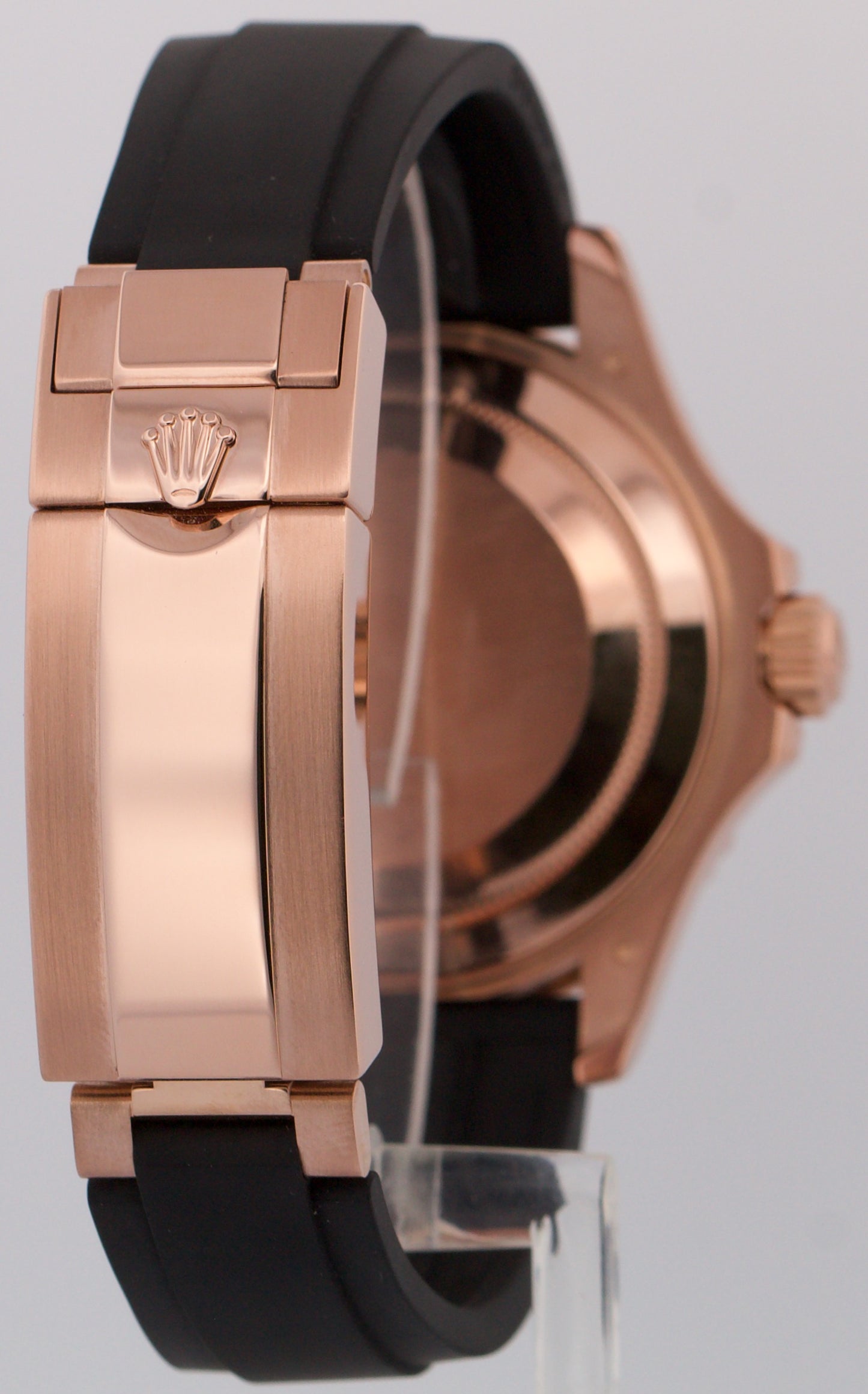 Rolex Yacht-Master 40mm 18K Everose Gold BLACK Oysterflex Rubber 126655 BOX