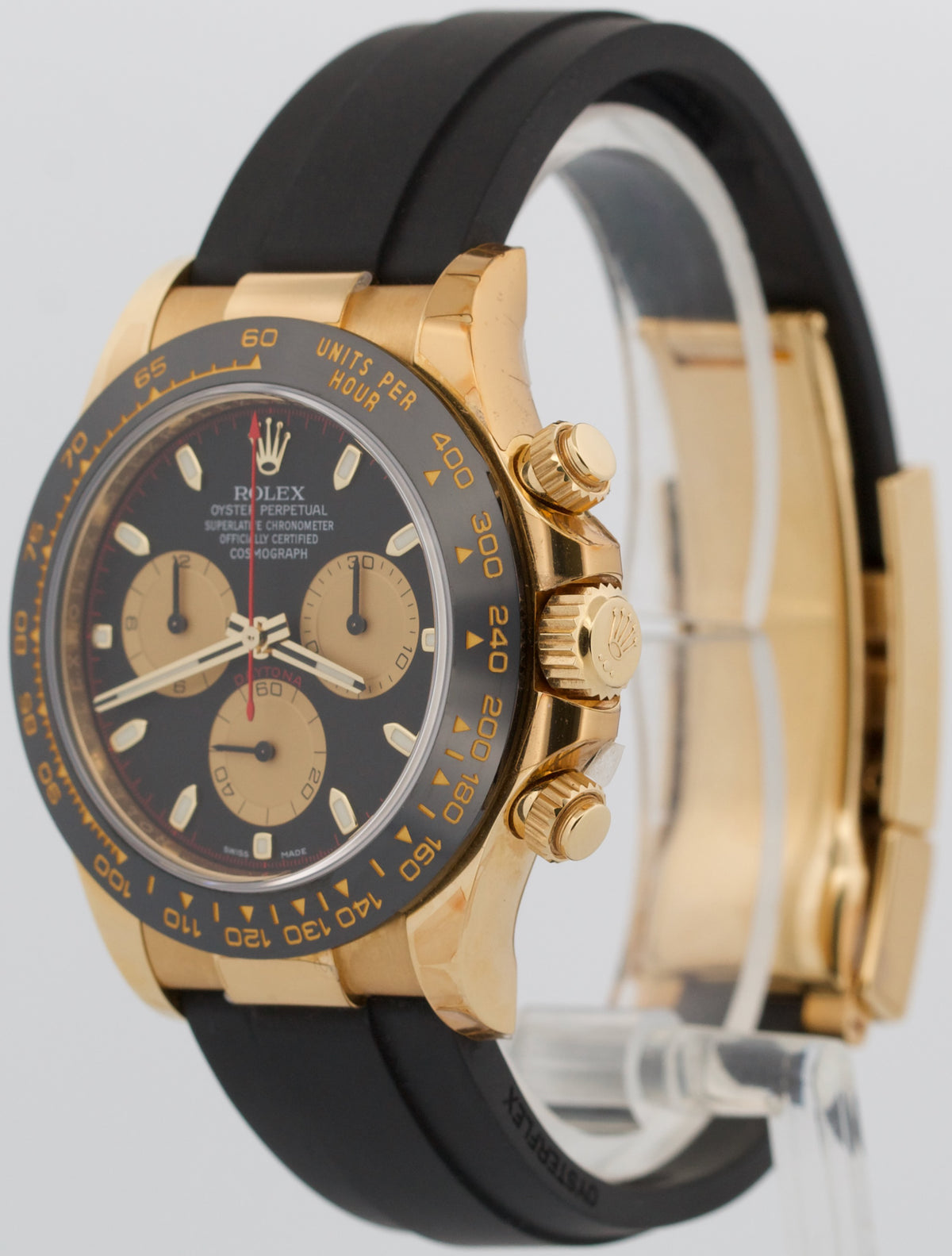 Stickered 2021 Rolex Daytona 116518 LN Black Newman 18K Oysterflex Box Papers