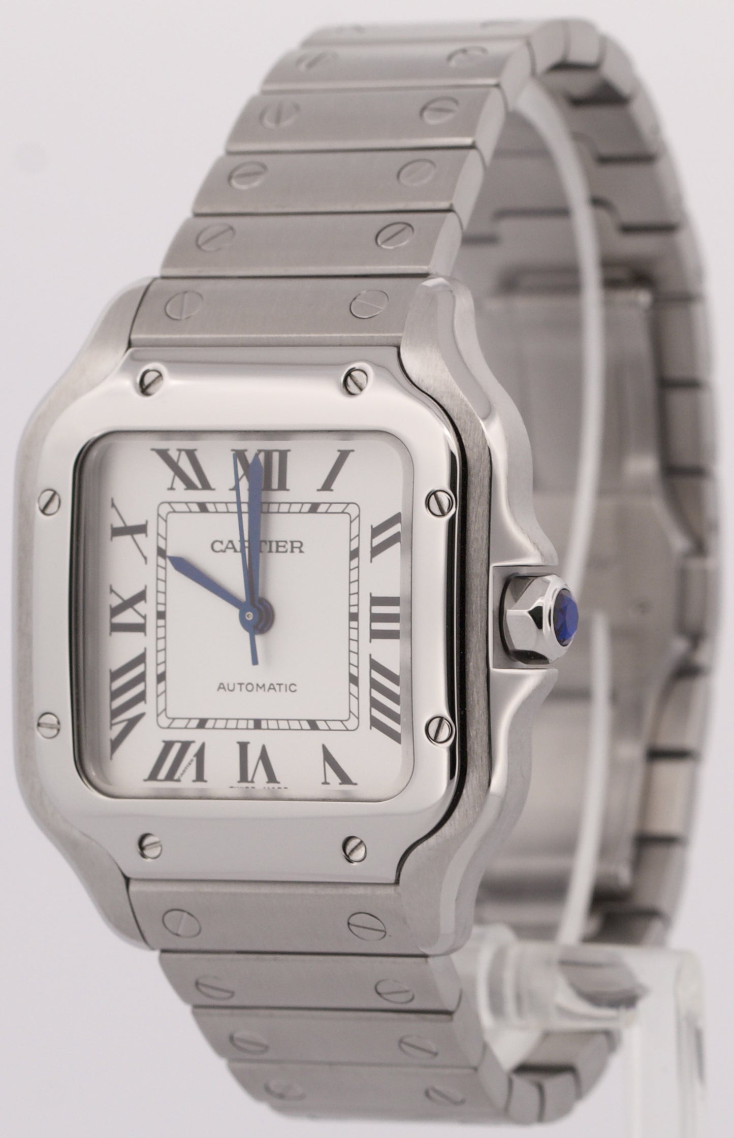 2022 PAPERS Cartier Santos Mid-Size 35mm Stainless Steel White WSSA0029 4075 BOX