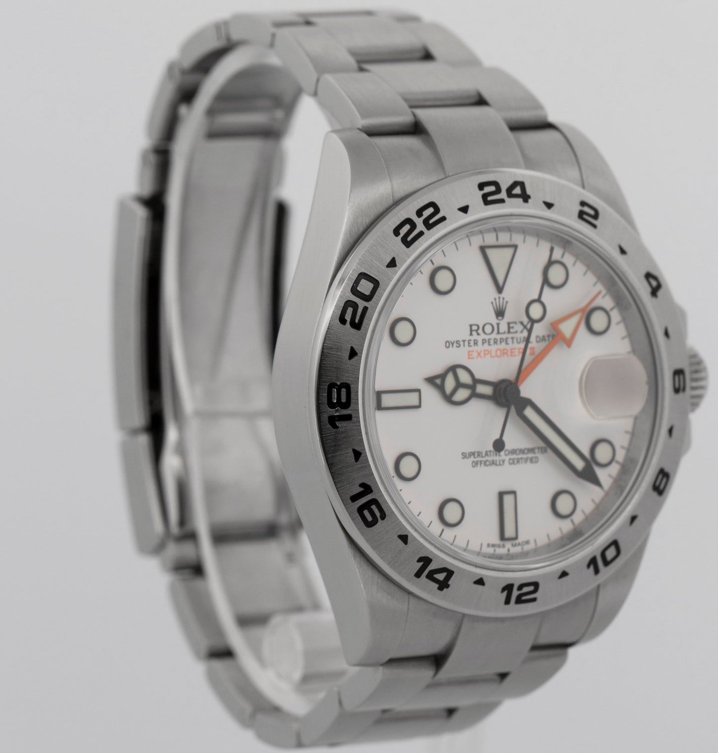 Rolex Explorer II 42mm 216570 POLAR WHITE Orange Stainless Steel GMT Watch BOX