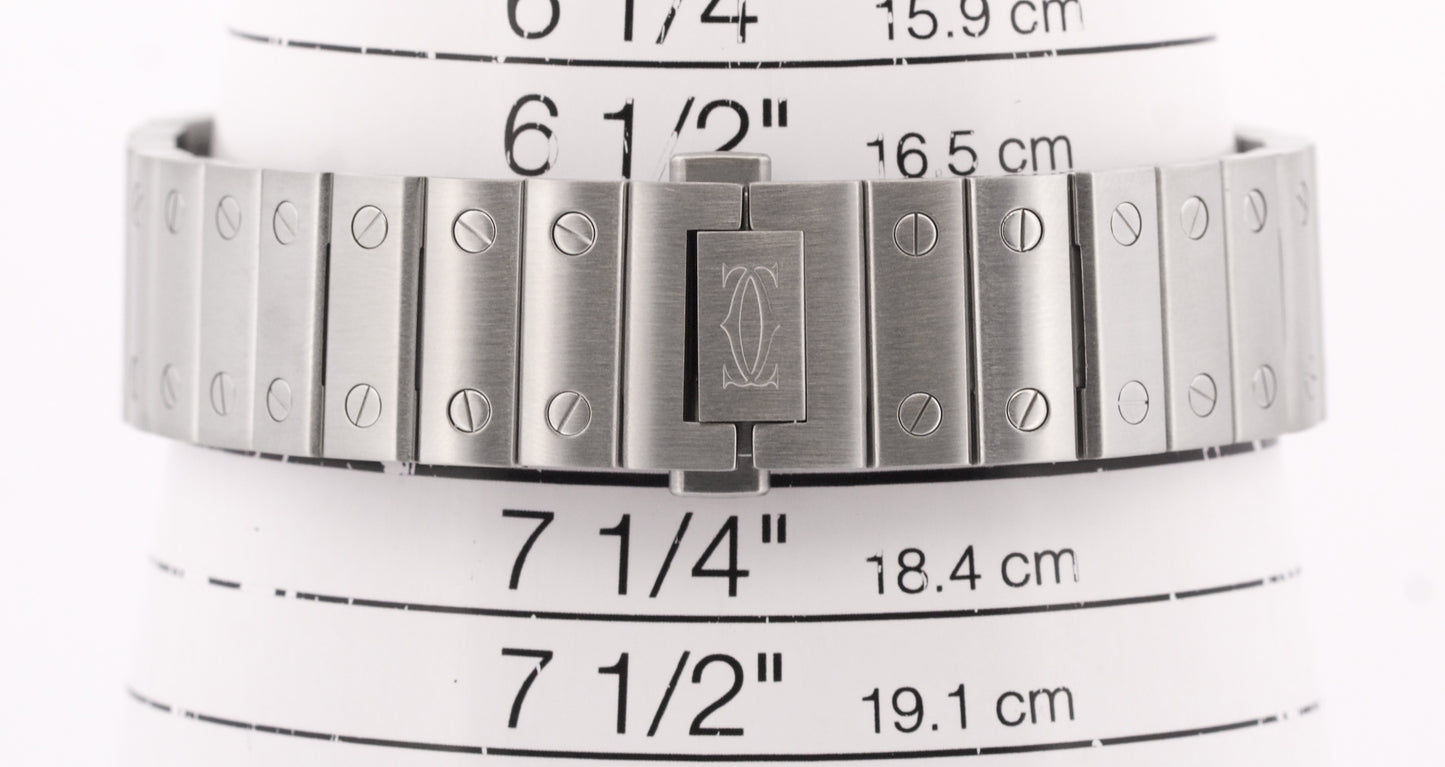 2022 PAPERS Cartier Santos Mid-Size 35mm Stainless Steel White WSSA0029 4075 BOX