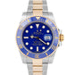 MINT PAPERS Rolex Submariner Date FLAT BLUE Two-Tone Gold Ceramic 116613 LB B+P