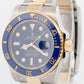 PAPERS Rolex Submariner Date Gold FLAT BLUE Ceramic 40mm 116613 LB Watch BOX