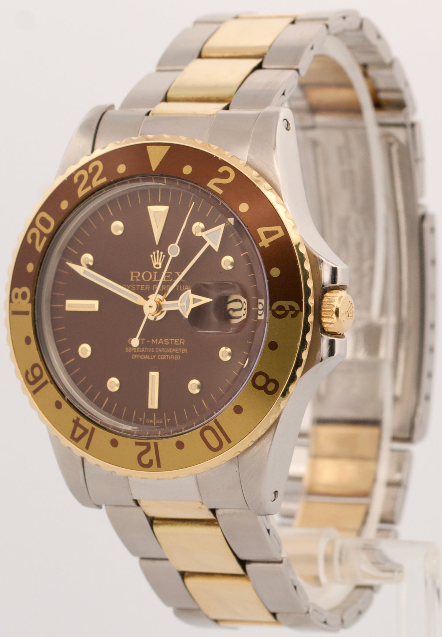 VINTAGE 1971 PAPERS Rolex GMT-Master ROOT BEER  Brown 18K OYSTER 40mm 1675 BOX