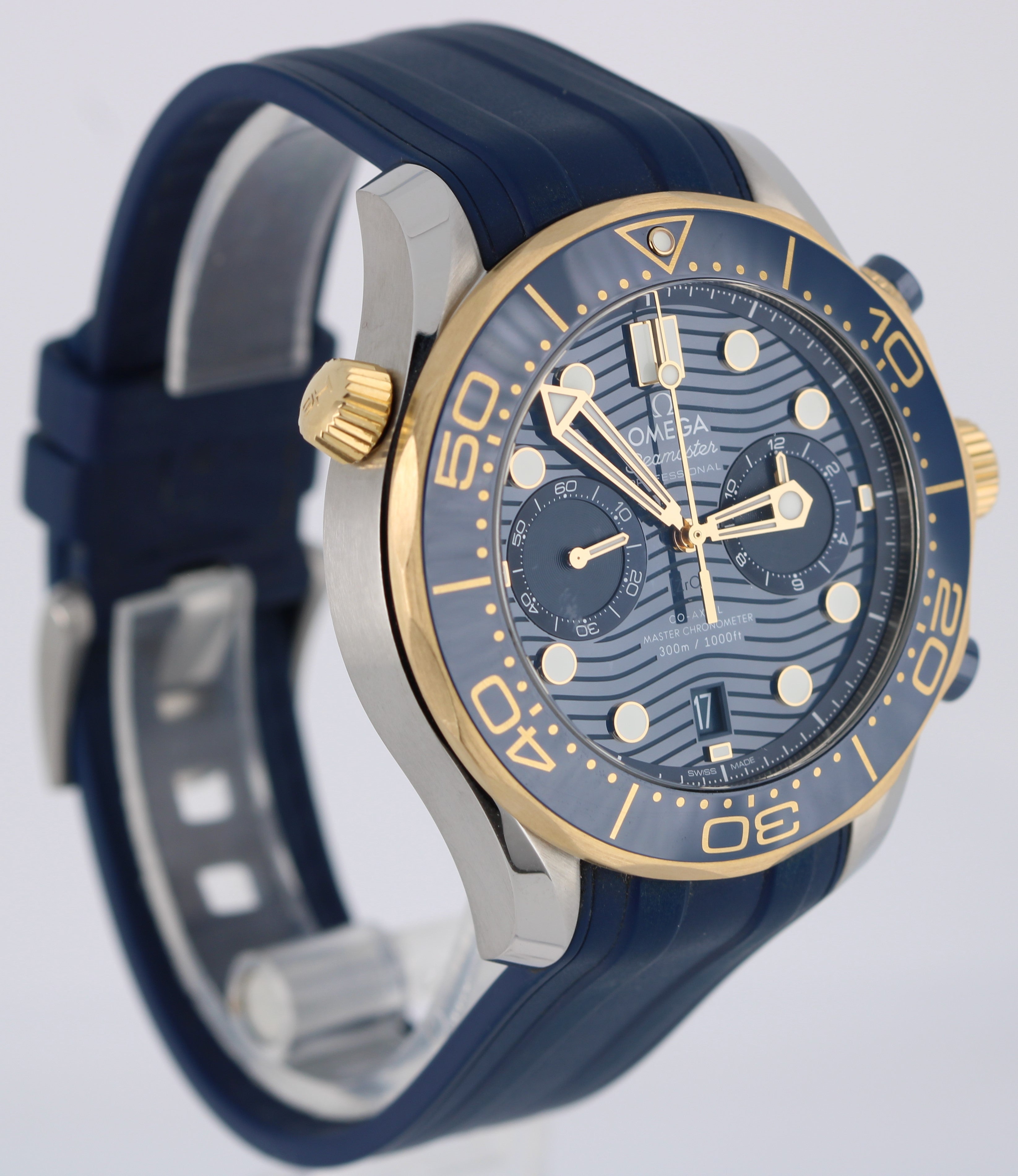 2021 PAPERS Omega Seamaster Two Tone 18k Blue 44mm 210.22.44.51.03.001 CollectorsWatches