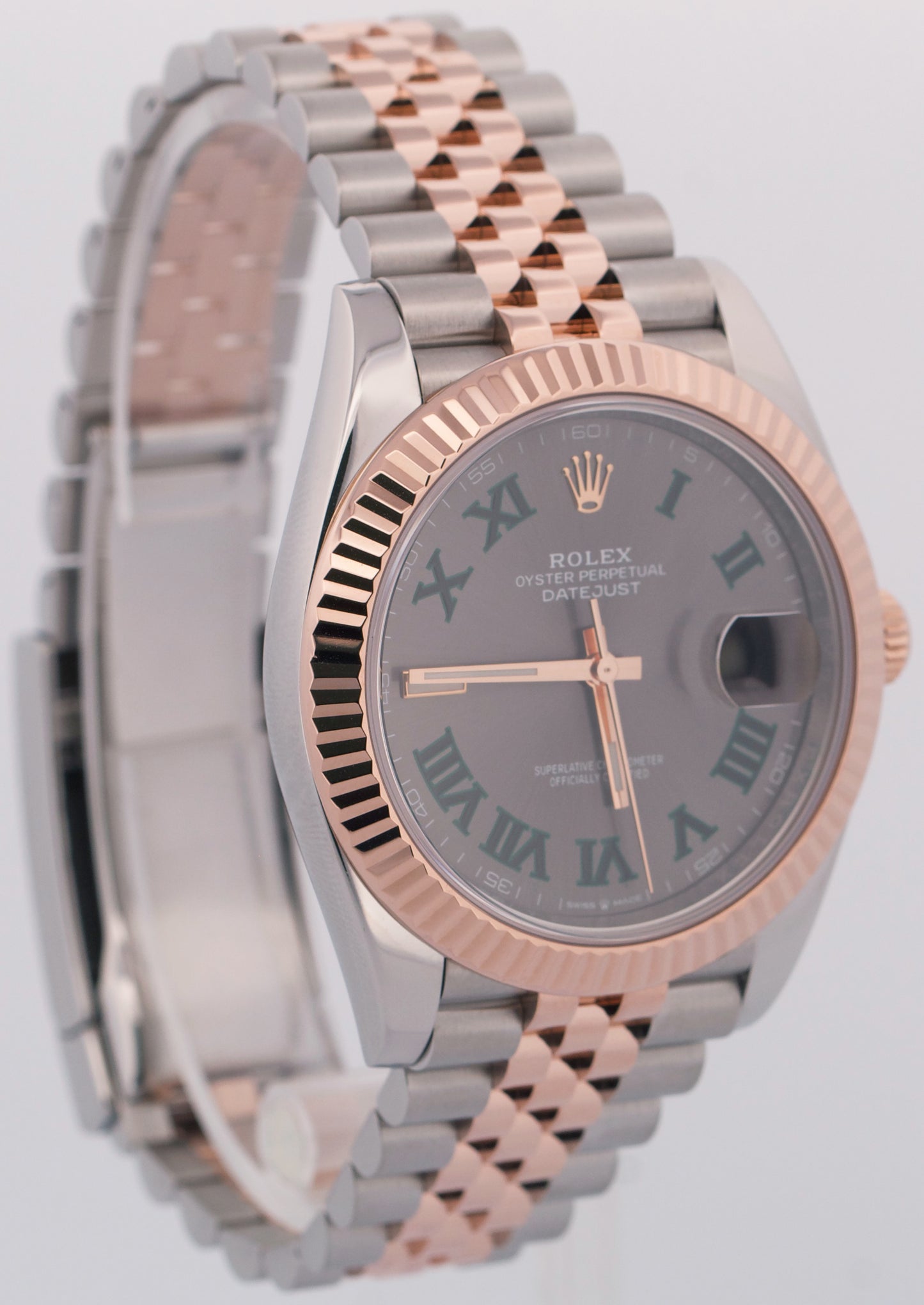 PAPERS Rolex DateJust 41mm WIMBLEDON Steel 18K Rose Gold JUBILEE 126331 BOX