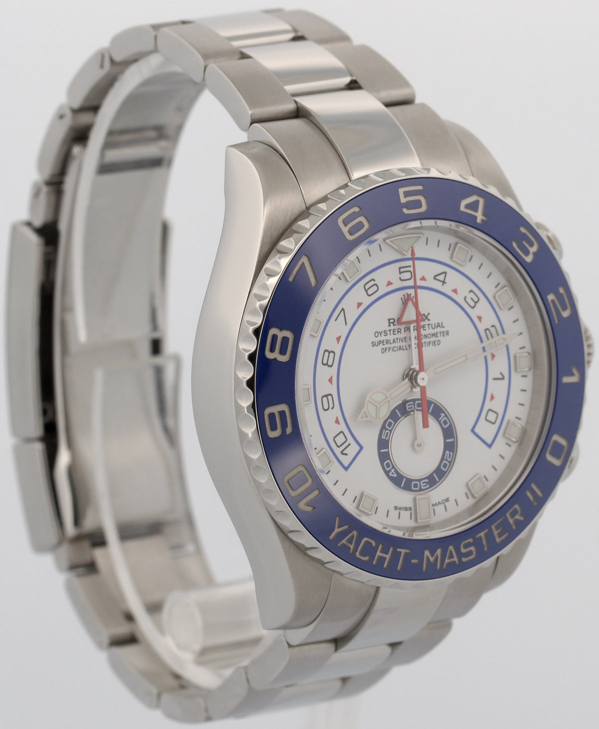 2018 Rolex Yacht-Master II 116680 White Stainless Steel 44mm Watch Box Papers