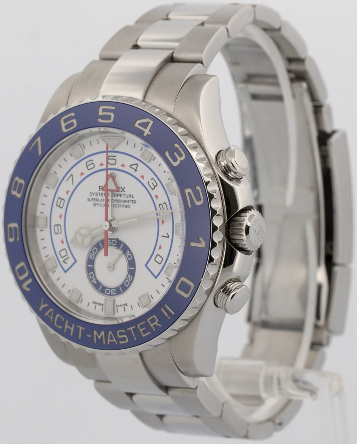 2018 Rolex Yacht-Master II 116680 White Stainless Steel 44mm Watch Box Papers