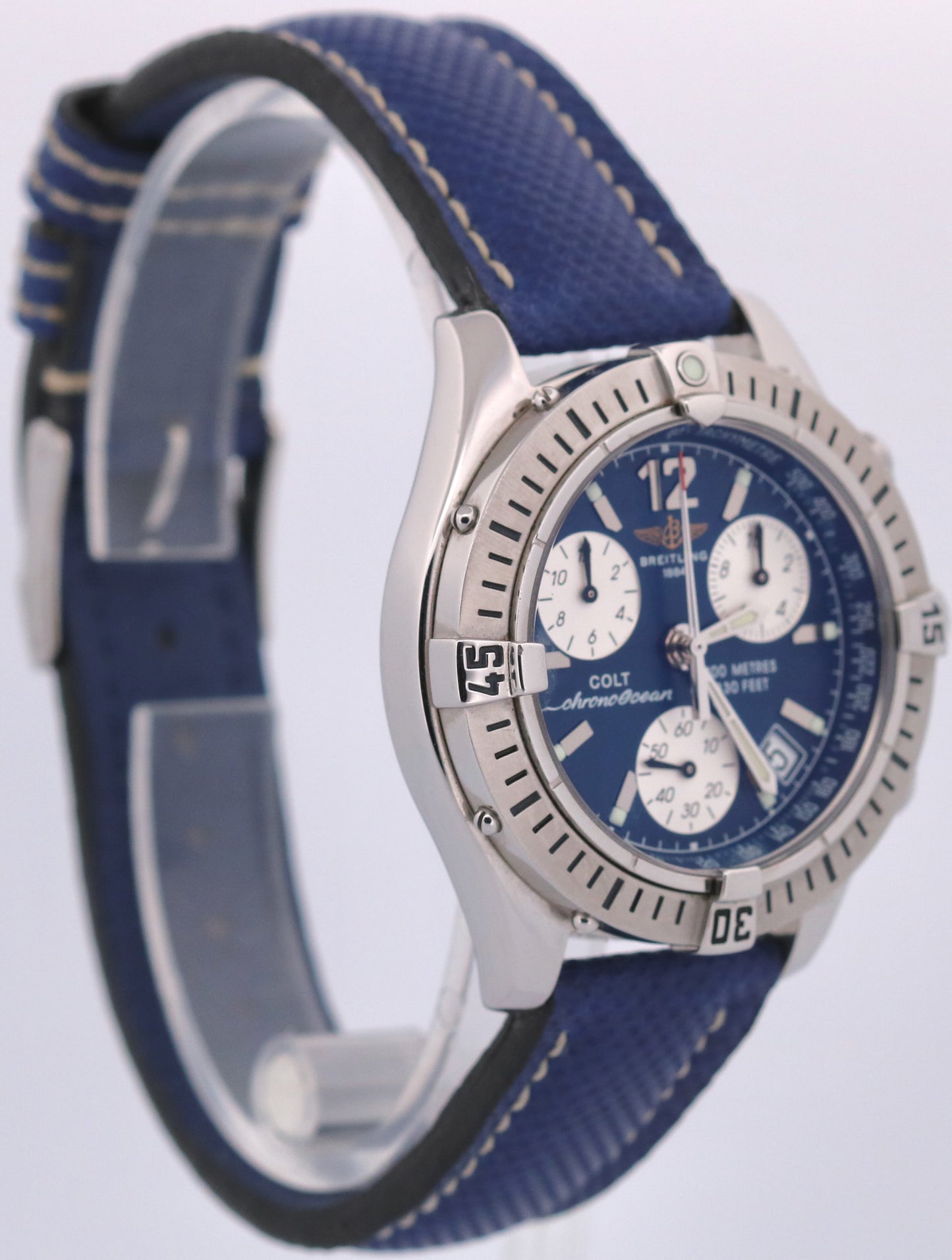 Breitling Colt ChronoOcean BLUE Stainless Steel Quartz Leather 38mm A53350 Watch