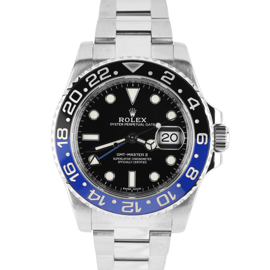 Rolex GMT-Master II BATMAN Stainless Steel Blue Black 40mm 116710 BLNR Watch