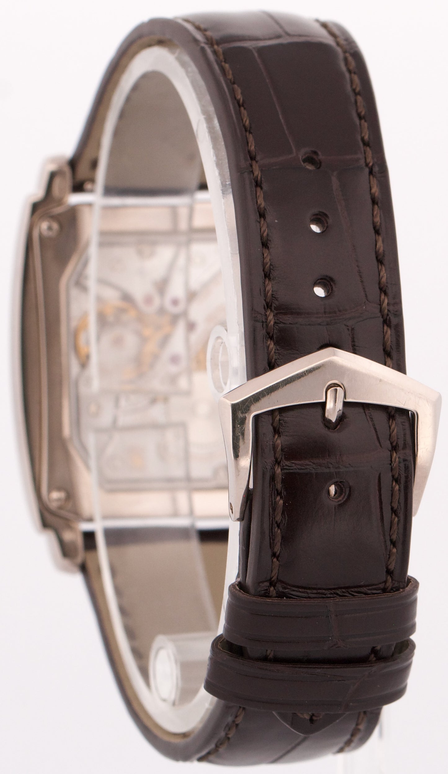 Patek Philippe Gondolo 18k White Gold SALMON Rose Arabic 30mmX43mm Leather 5124G