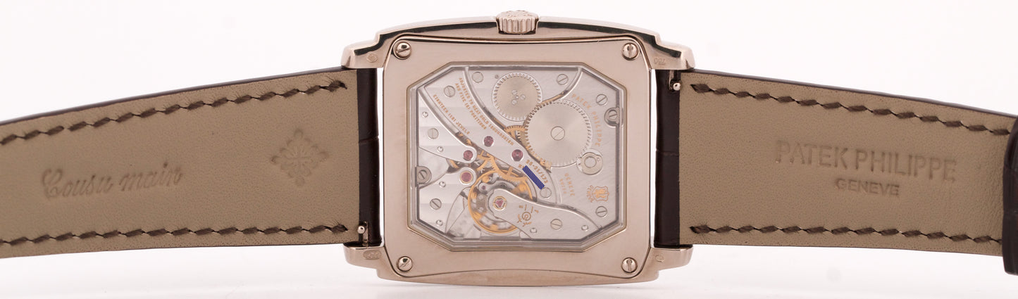 Patek Philippe Gondolo 18k White Gold SALMON Rose Arabic 30mmX43mm Leather 5124G