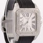 Cartier Santos 100 XL PAVE DIAMOND Stainless Steel Leather 38mm 2656 W20073X8