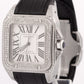 Cartier Santos 100 XL PAVE DIAMOND Stainless Steel Leather 38mm 2656 W20073X8