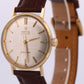VINTAGE Omega Seamaster SILVER 14K Yellow Gold Leather AUTOMATIC 35mm Watch