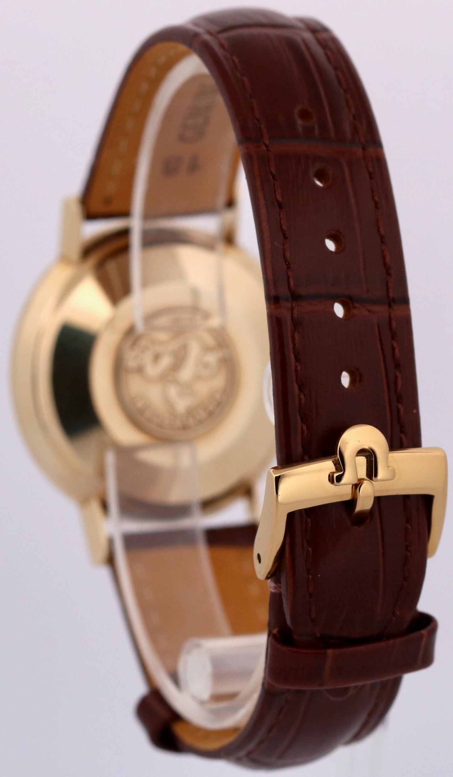 VINTAGE Omega Seamaster SILVER 14K Yellow Gold Leather AUTOMATIC 35mm Watch