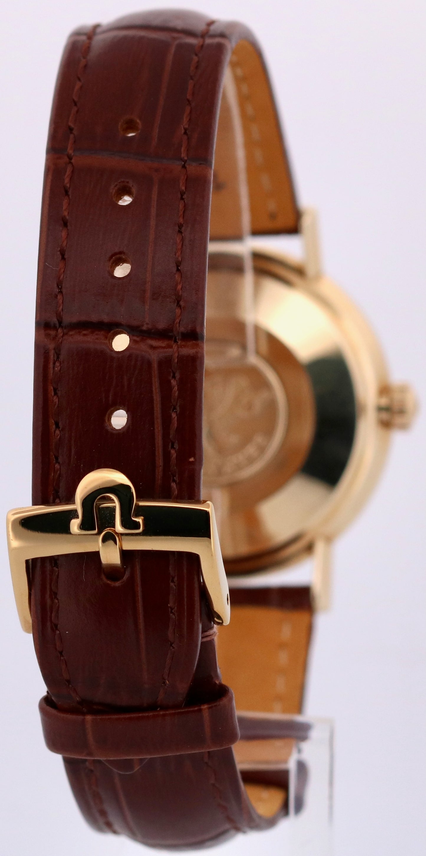 VINTAGE Omega Seamaster SILVER 14K Yellow Gold Leather AUTOMATIC 35mm Watch