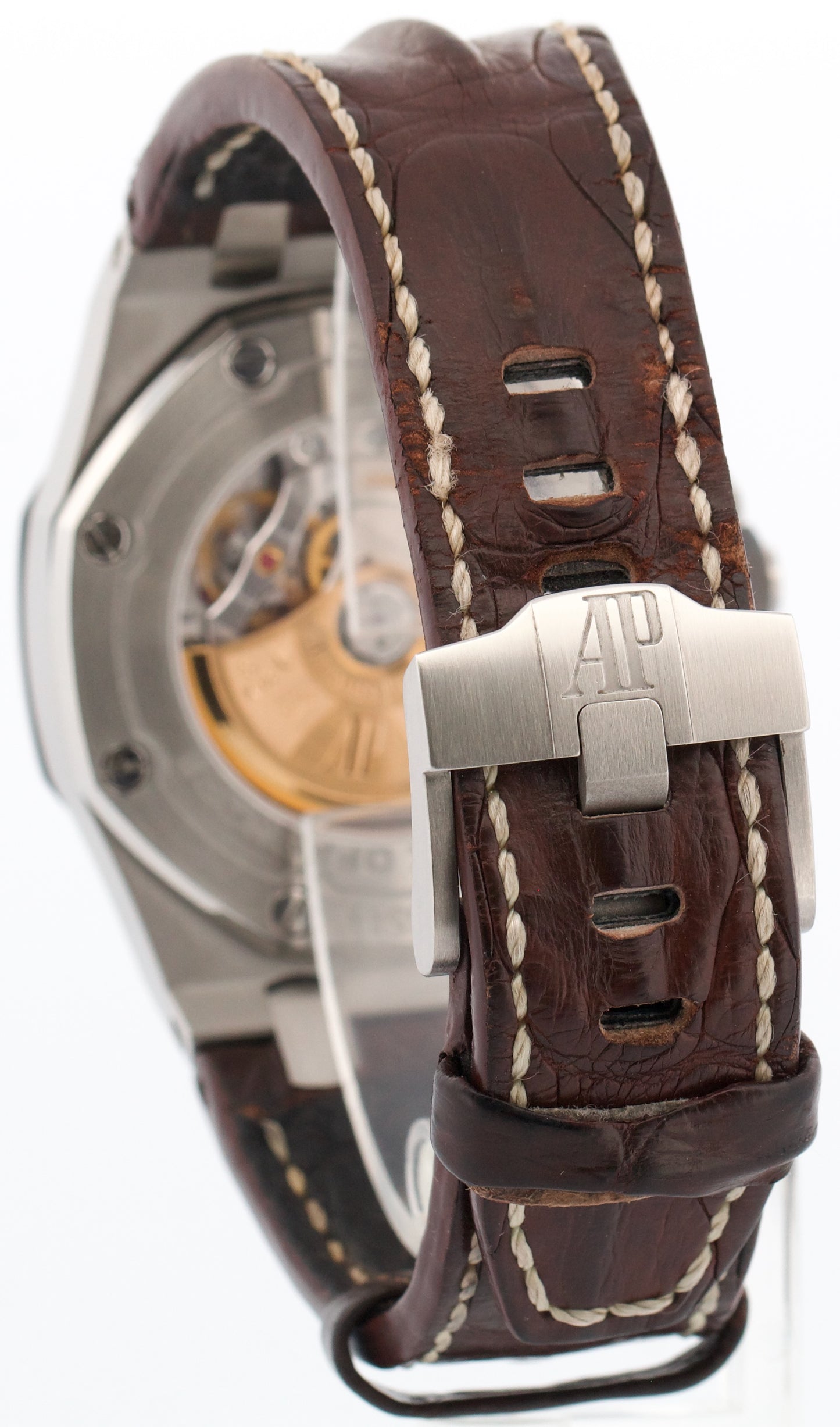 Audemars Piguet Royal Oak Offshore SAFARI Brown Leather Steel 42mm 26470ST Watch
