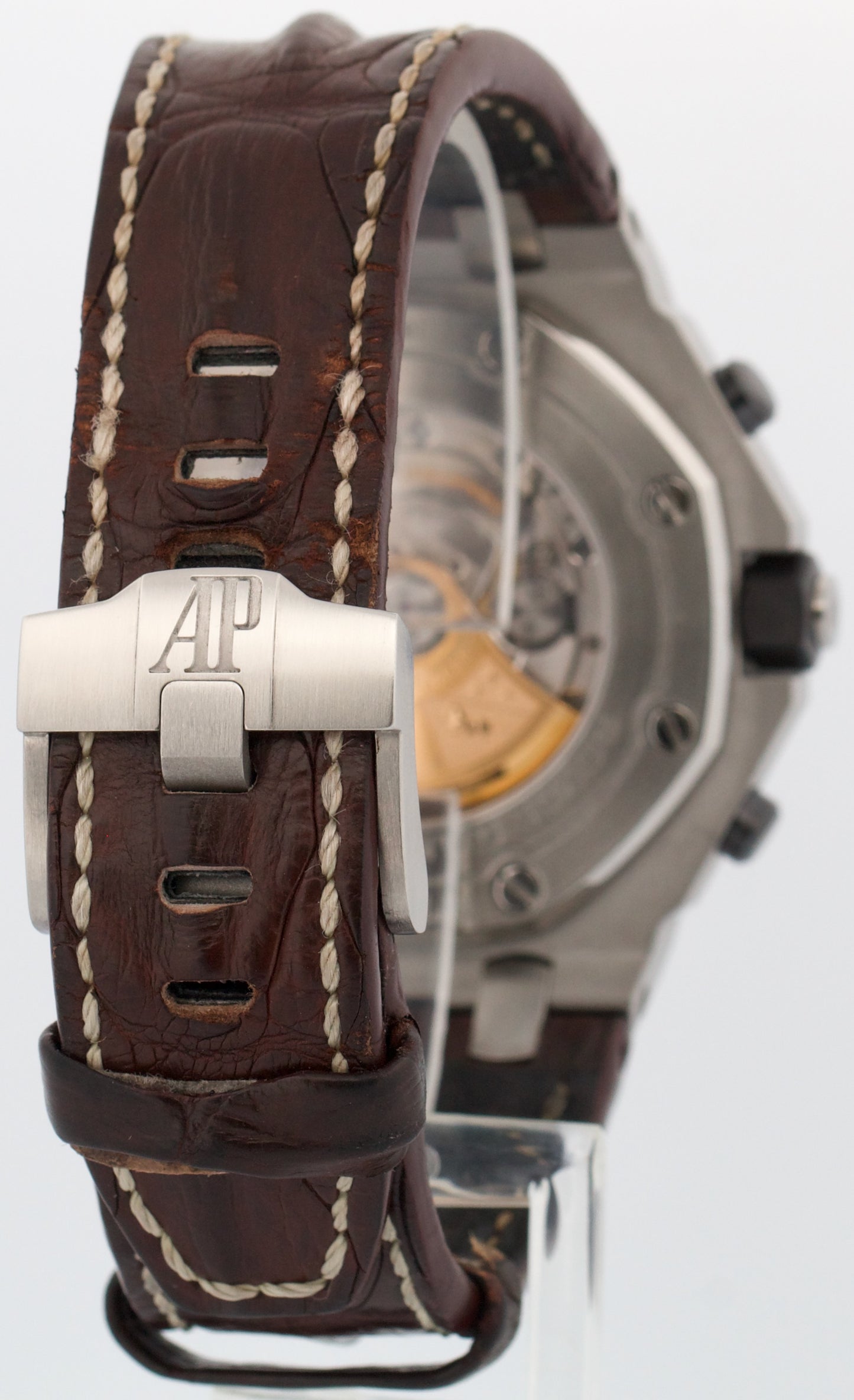 Audemars Piguet Royal Oak Offshore SAFARI Brown Leather Steel 42mm 26470ST Watch