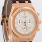Audemars Piguet Royal Oak Chronograph WHITE 18k Rose Gold Leather 39mm 26022OR