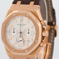 Audemars Piguet Royal Oak Chronograph WHITE 18k Rose Gold Leather 39mm 26022OR