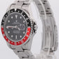 Unpolished Rolex GMT-Master II 16710 40mm Coke Red Black Steel No-Holes Watch
