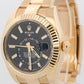 2022 PAPERS Rolex Sky-Dweller BLACK 18K Yellow Gold Fluted 42mm 326938 Watch BOX