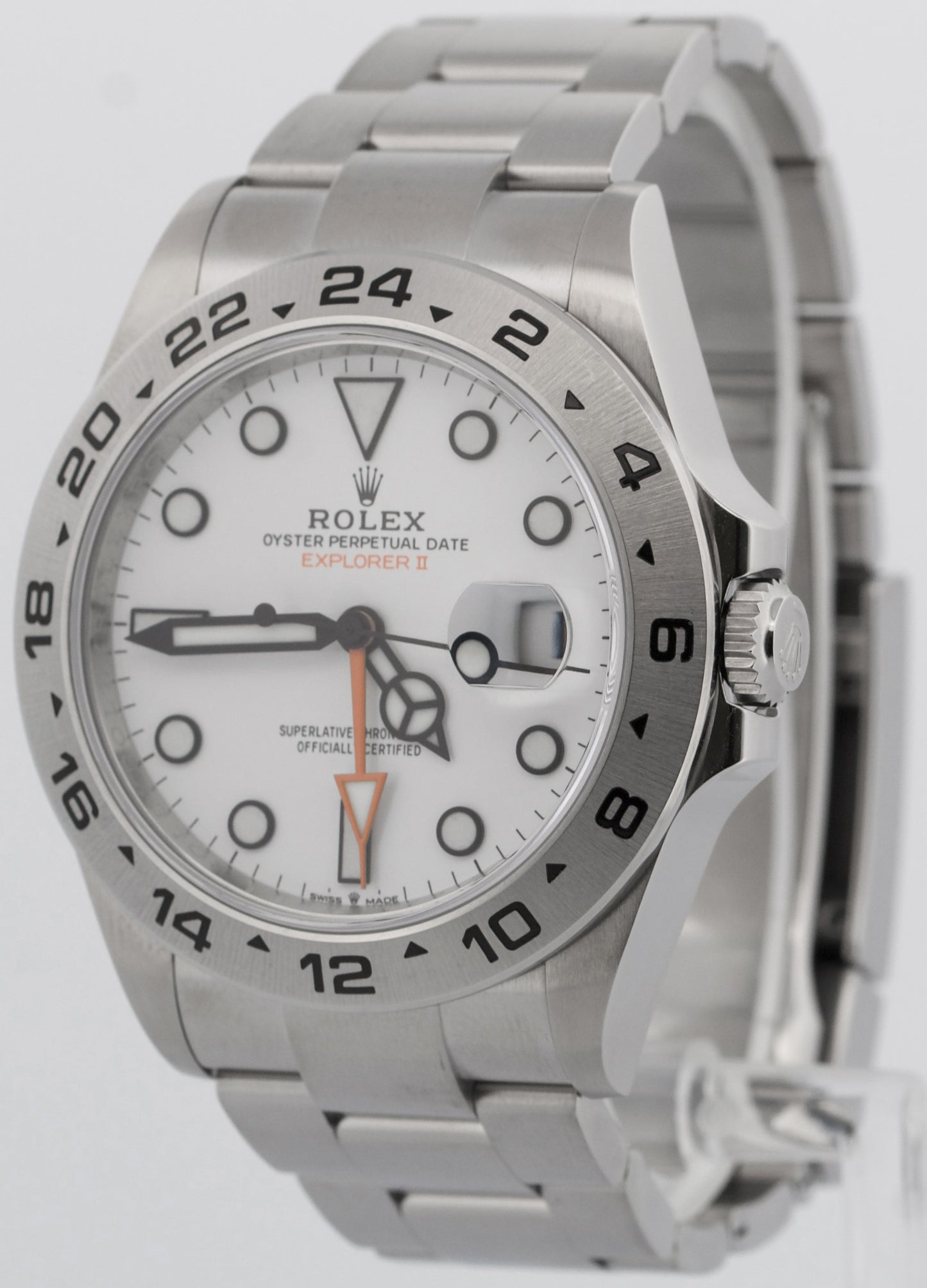 2023 PAPERS Rolex Explorer II 42mm POLAR WHITE Date GMT Steel 226570 Watch BOX
