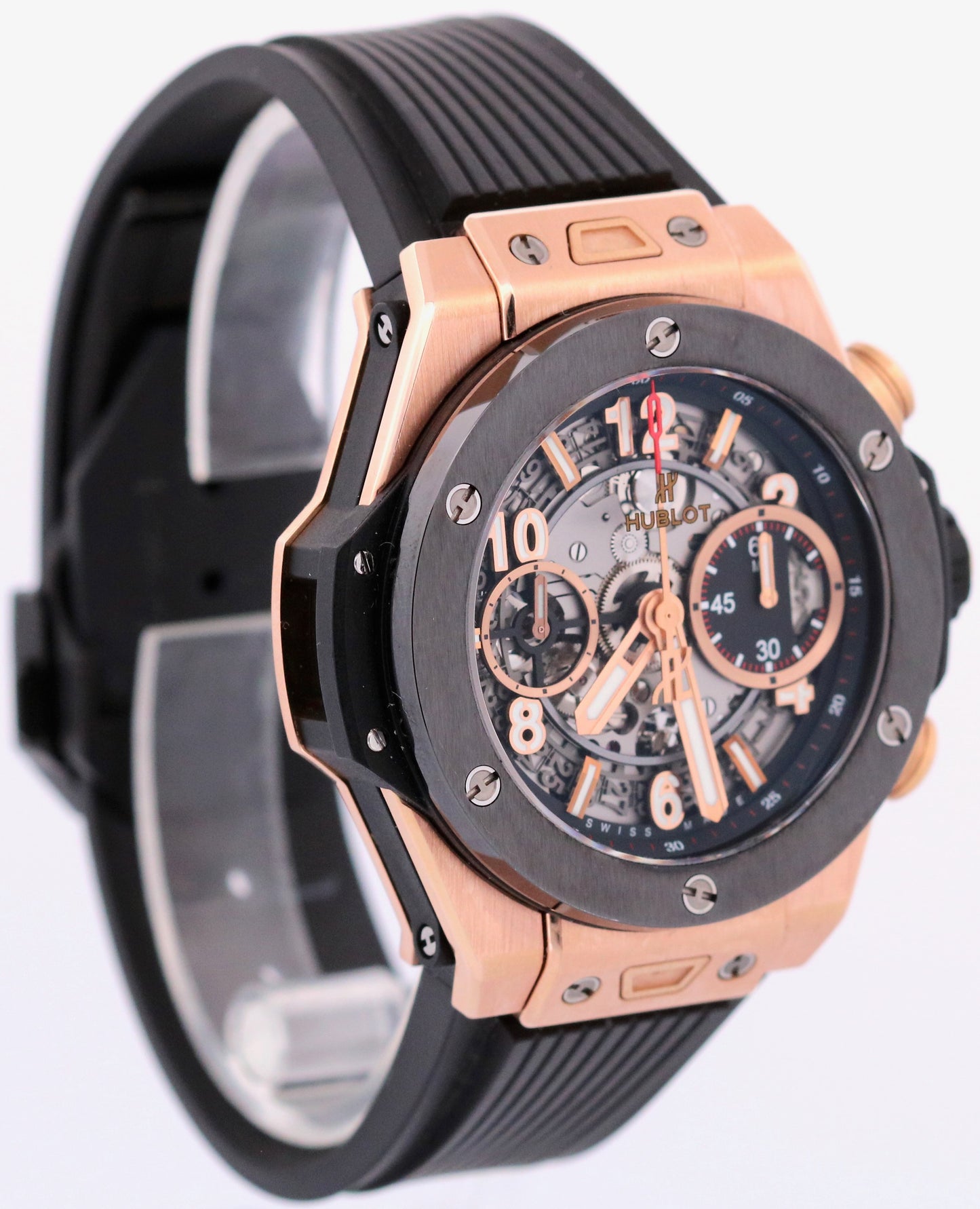 Hublot Big Bang Unico KING GOLD 42mm 18K Ceramic SKELETON Rubber 411.OM.1180.RX